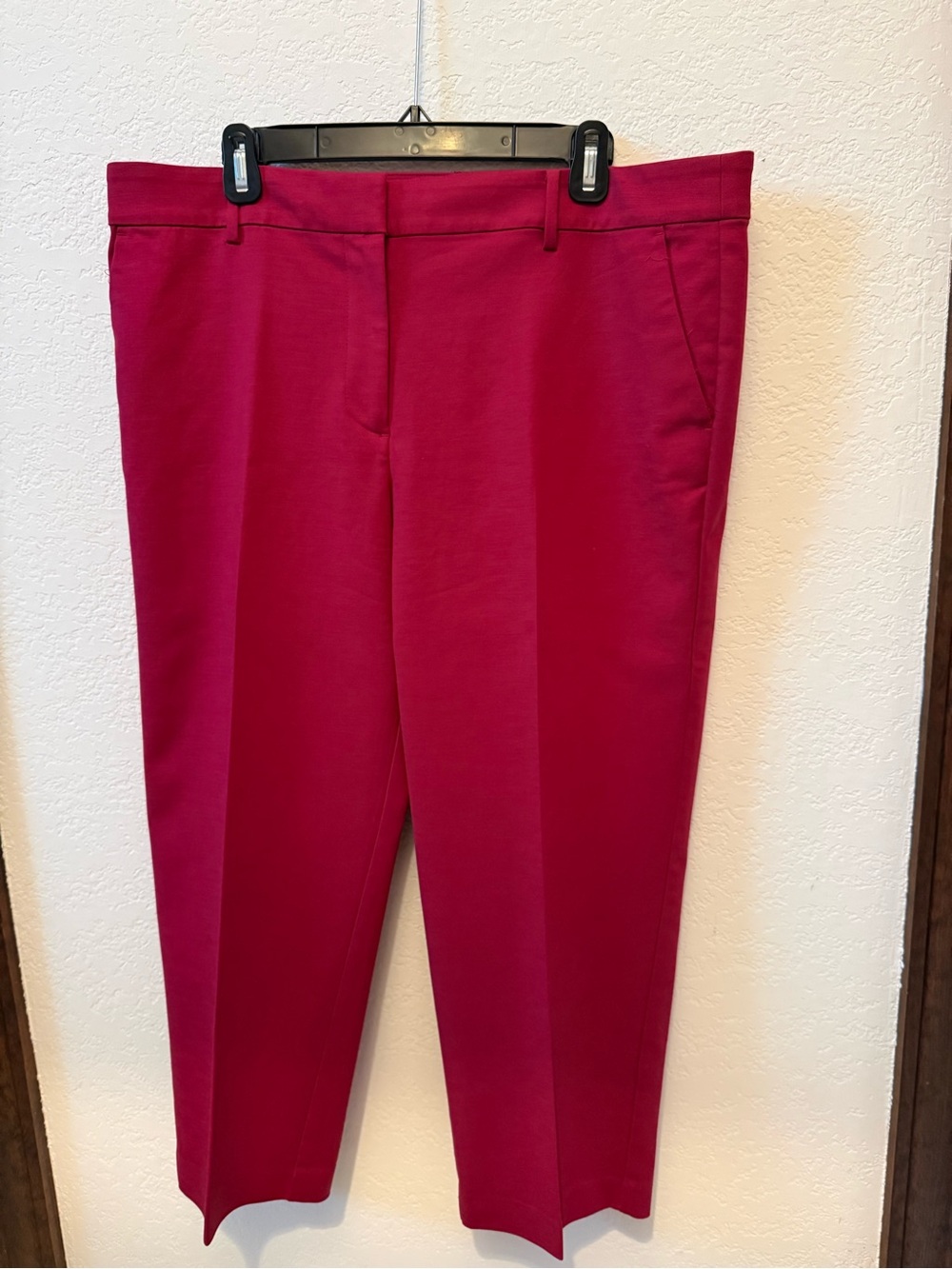 LOFT Straight-Leg Ponte Pants in Raspberry